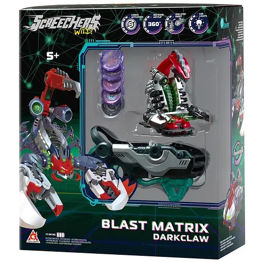 Ігровий набір Screechers Wild! S5 L2 Дарккло запускач-бластер та машинка-трансформер (EU686123)