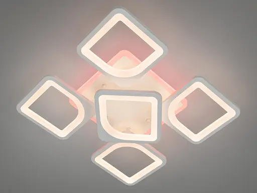 LED люстра на стелю з пультом, диммером, підсвічуванням, 85W, біла - фото 2