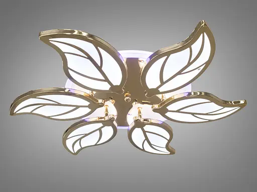 Светодиодная люстра смарт светильник с пультом dimmer, 105W, золото - фото 3