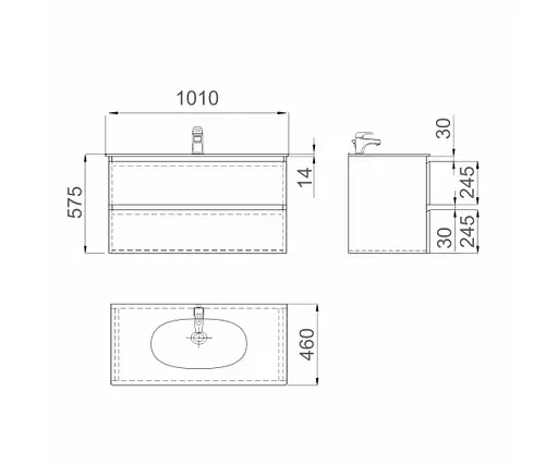 Тумба підвісна Sanwerk Форева Air 101 Білий з умивальником Клеа (MV0000804) Білий - фото 3