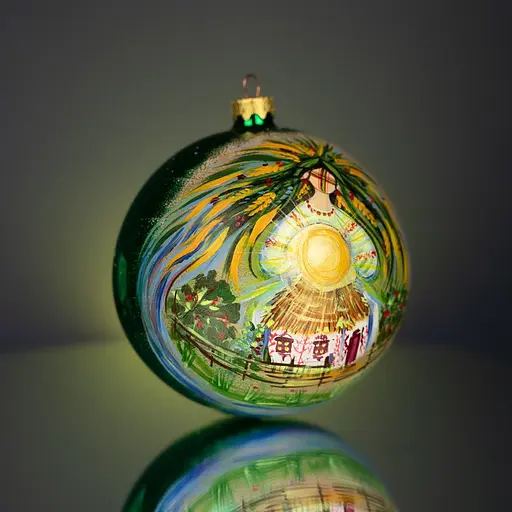 Ялинкова прикраса Різдвяні історії Оберіг життя куля скло (4820001154672) - фото 3