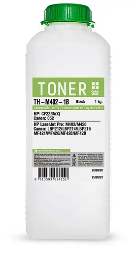 Тонер HP LJ M402/M403/M426/M427, Canon LBP212/214/215, MF421/426/428/429, 1 кг, ColorWay (TH-M402-1B)