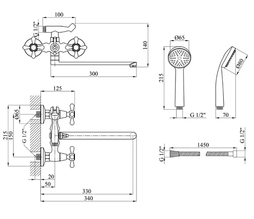 Смеситель для ванны Agua Toledo-C073 (CV017361) - фото 7