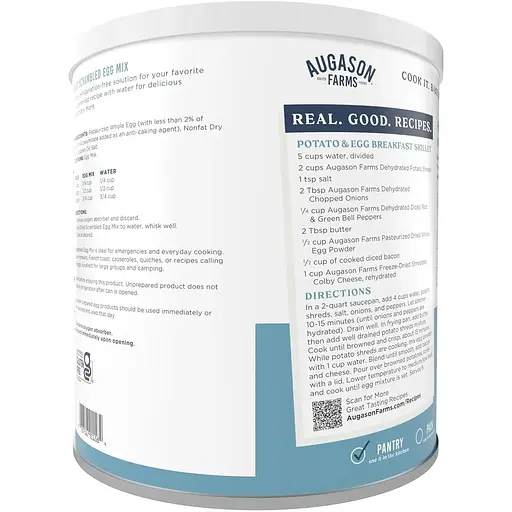 Сублимированные яйца для приготовления омлета Augason Farms с большим сроком годности 10 лет 57 порций - фото 2