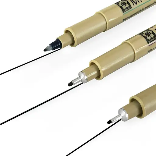 Набір лінерів Pigma Micron 2 шт (0.5/0.8) +1 ручка Micron PN в подарунок Чорний Sakura - фото 4