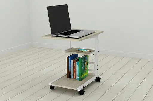 Стіл приставний Ferrum-decor Адан 62x40x60 метал Білий ДСП Дуб Сонома 16мм (FRD-102494) - фото 5