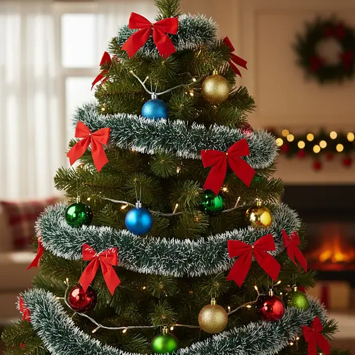 Мішура новорічна Yiwu з бантами 200 см (863953)