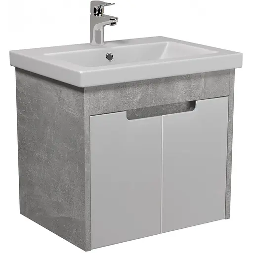 Тумба Мойдодир Smart Loft 60-A з умивальником Cersanit Como 60 Сірий - фото 1