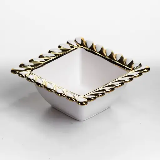 Тарелка глубокая фарфоровая Yiwu Tiffany квадратная 15х15х7 см сервировочная для подачи первых блюд салатов ML2007 - фото 1