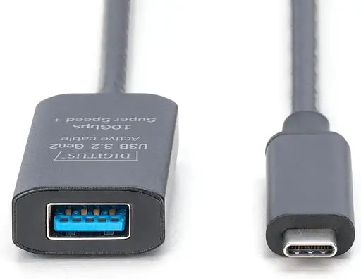 Digitus Подовжувач DIGITUS USB 3.2 Gen2 Active Cable 10G, C/M-A/F, 5м, чорний - фото 2