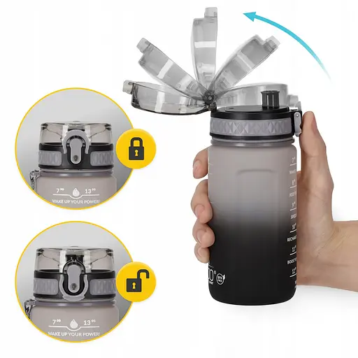 Пляшка для води 4FIZJO спортивна 500 мл 4FJ0627 Grey/Black (P-5905973400725) - фото 8