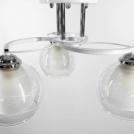 Потолочная люстра в белом корпусе с двойным плафоном Line.F Количество ламп 3 - фото 3