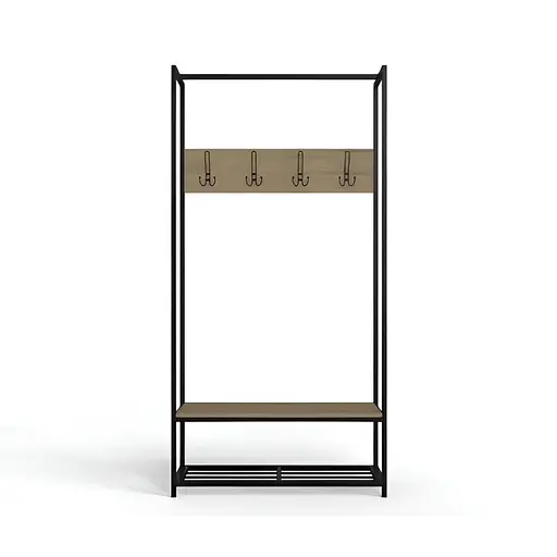 Вешалка напольная Ferrum-decor Трелис 13 180x90x38 черный ДСП Дуб Сонома 16мм (FRD-104328)