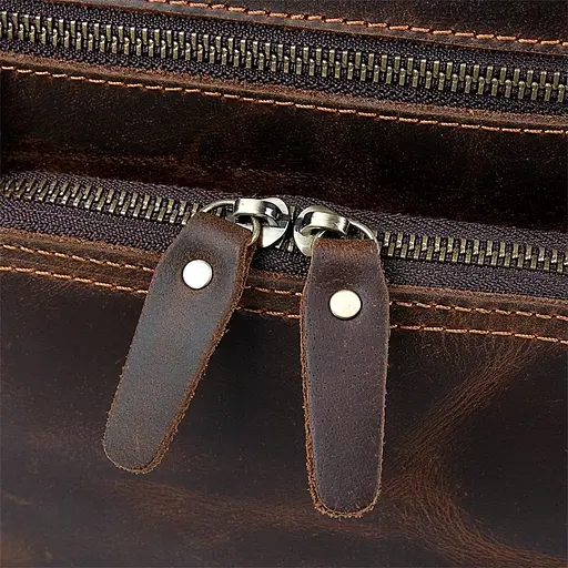 Кожаная мужская сумка через плечо John McDee 26х22х9 см sum0025816 - фото 6