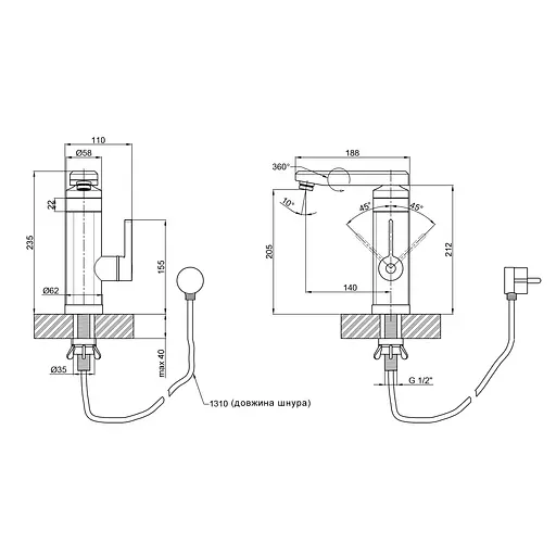 Проточный кран-водонагреватель кухонный для кухни Lidz Warm 061 LDWAR061WCR35431 White/Chrome - фото 6
