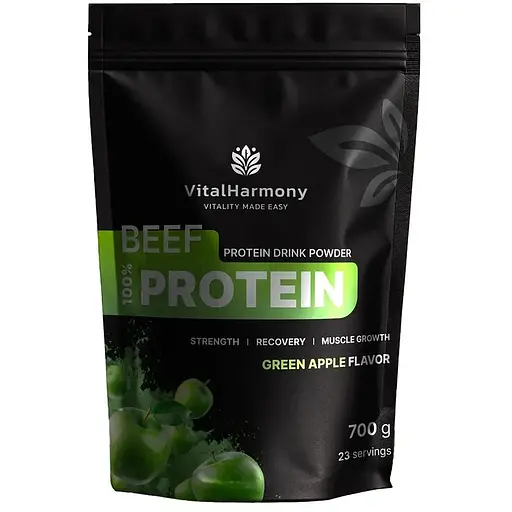 Говяжий гидролизат VitalHarmony Beef Protein, 700 грамм - Зеленое яблоко - фото 1