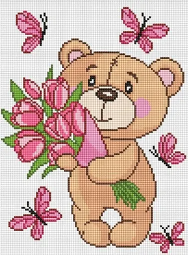 Набор с алмазной мозаикой для детей Волшебный медвежонок Ideyka AMO8035, 30x40 см