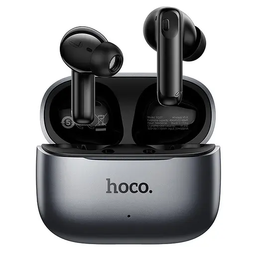 Наушники беспроводные Hoco EQ27 Fun smart AI translation headset ANC+ENC до 28h темно серые - фото 2
