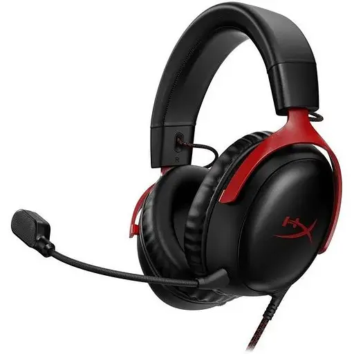 Наушники HyperX гарнитура игровая геймерская Cloud III 3.5 mm (727A9AA) черные красные - фото 1