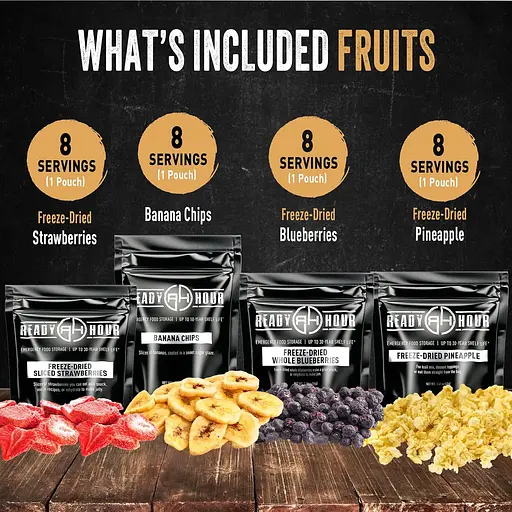 Набор сублимированных фруктов и овощей с длительным сроком хранения 25 лет Ready Hour, 56 порций в ведре (101236) - фото 5