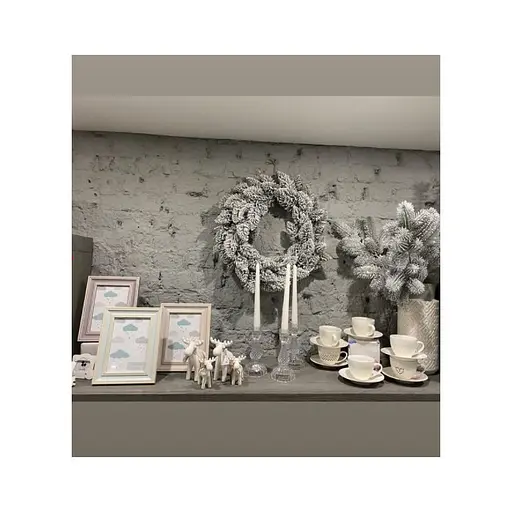 Вінок новорічний різдвяний Hvoya Elegant зі штучної хвої засніжений 50 см - фото 4