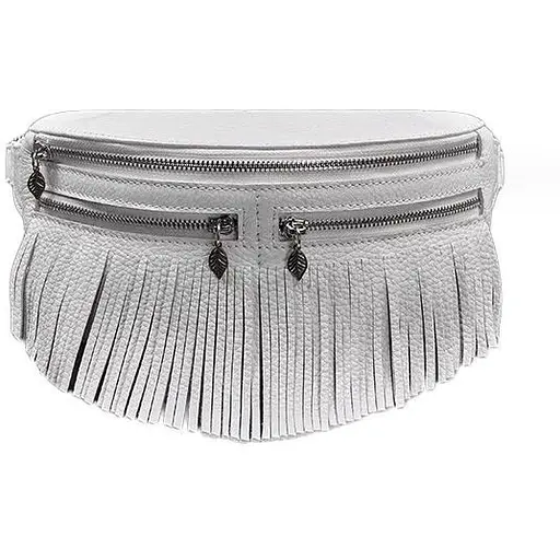 Шкіряна жіноча сумка на пояс Spirit біла - фото 1