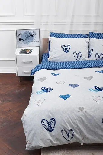 Комплект постельного белья Moon&Star King Size 220x240 наволочки 2х50х70 Bessi Love Бязь Gold Люкс - фото 4