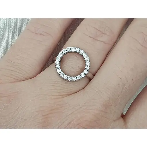 Срібне кільце Лазурит з фіанітами. 19244Р 17,5 - фото 3