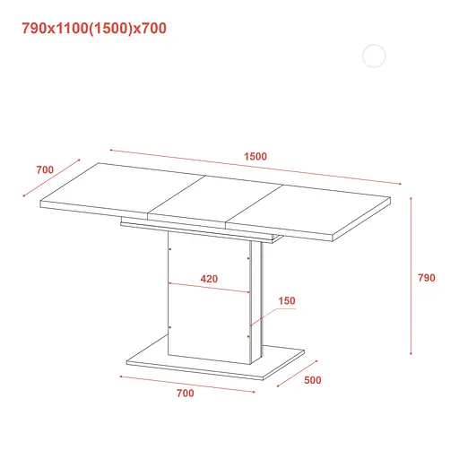 Столовый стол Doros Бостон Сосна Натти/Графит 150х70х79 (41516194) - фото 3