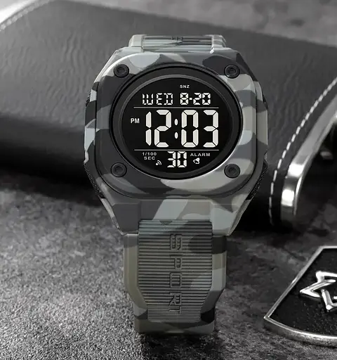 Годинник чоловічий наручний спортивний Skmei 2160 (Сірий камуфляж) - фото 4