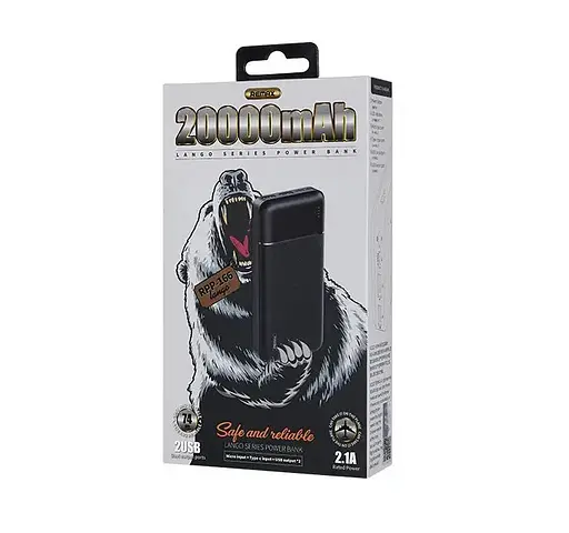 Універсальна мобільна батарея Remax Langgo RPP-166 20000mAh 2USB (2.1A) Чорний - фото 8