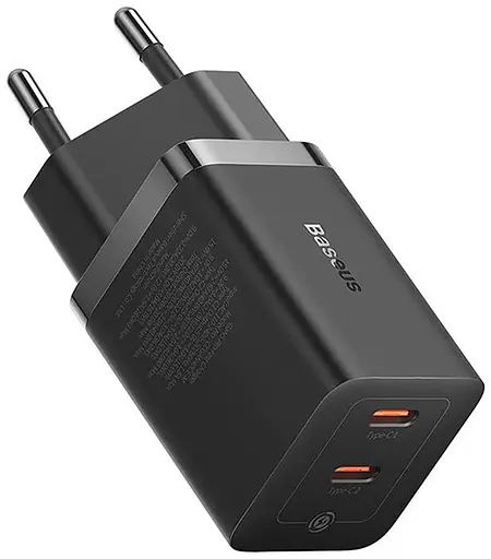Зарядное устройство для Baseus GaN5 Pro 2*USB-C 40 W (CCGP180101) адаптер черный - фото 5