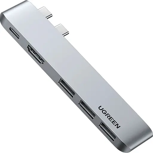 USB-хаб Ugreen 5-in-2 USB C Hub for MacBook Pro/Air Silver (CM251/60559) [72724]
