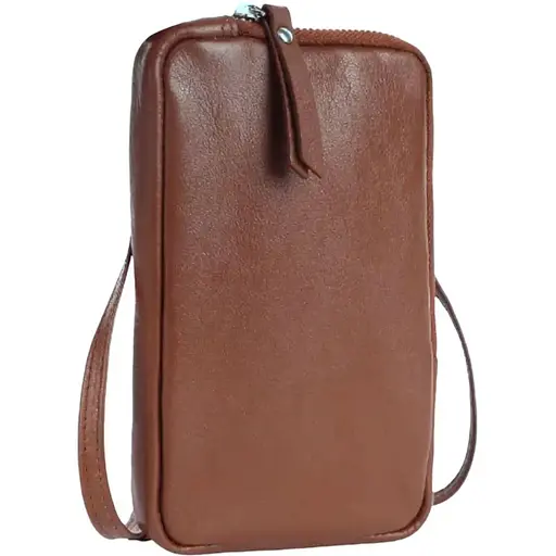 Невелика шкіряна сумка для телефону UP2 Fashion коричнева sum0028776 - фото 1