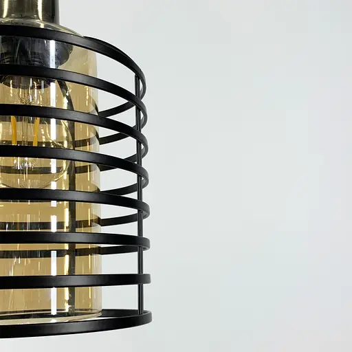 Підвіс в стилі Лофт у чорному корпусі Line.F Колір плафона Янтарний - фото 2