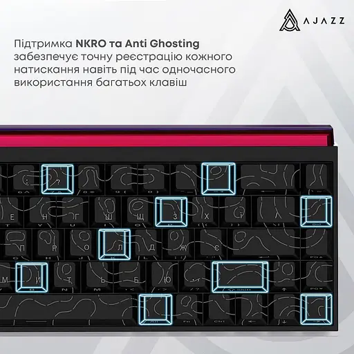 Клавіатура Ajazz NK68 Red switches Side Contour Black (NK68-R-S-B) - фото 14