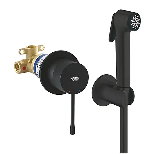 Набір гігієнічного душу прихованого монтажу Готовий комплект для гігієнічного душу Grohe Essence з Tempesta-F UA111197243, Чорний матовий - фото 1