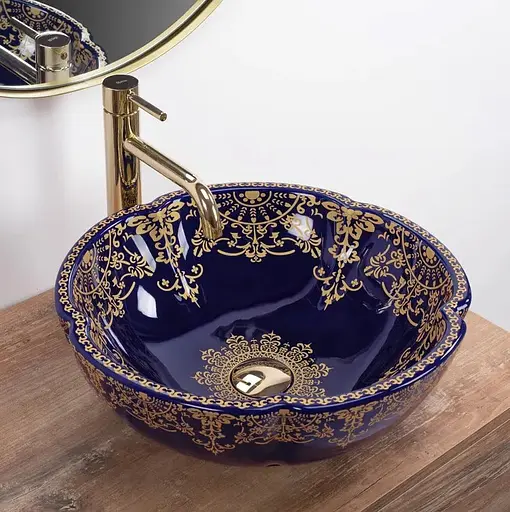 Умивальник Rea Marina blue накладний REA-U3300, Цветной - фото 2