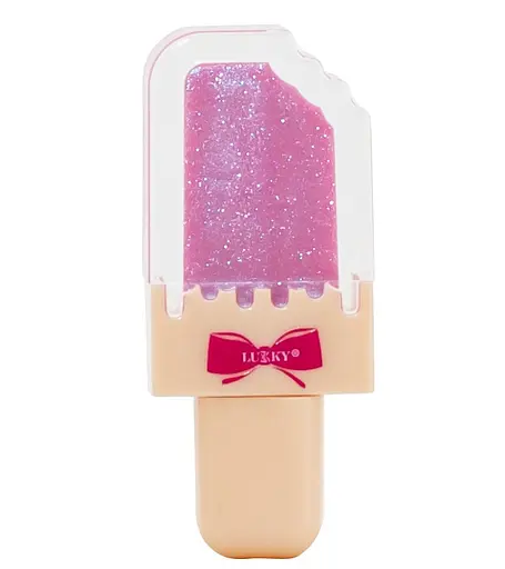Сяючий блиск для губ Lukky Ice-cream фуксія зі смаком полуничного морозива (T25395) - фото 2