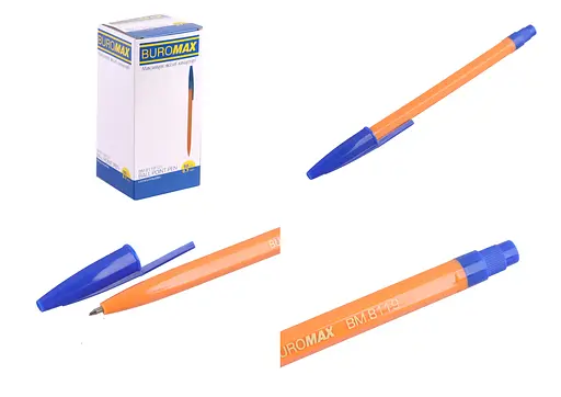 Ручка шариковая ORANGE, JOBMAX, синяя, 50 шт., BM.8119-01