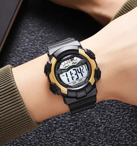 Чоловічий спортивний годинник Skmei 2153 (Чорний з жовтим) - фото 6