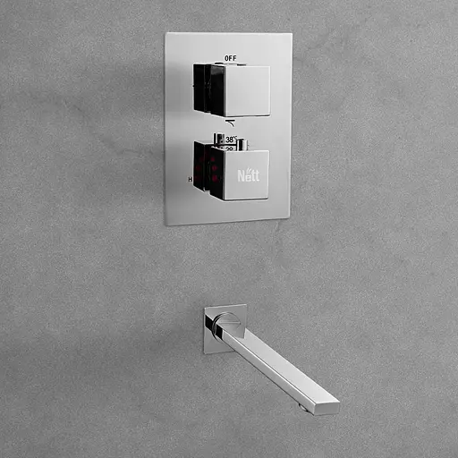 Душова система прихованого монтажу з термостатом із виливом Nett TSH-521, Хром - фото 4