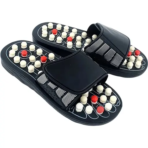 Акупунктурные массажные тапочки с шипами с эффектом рефлексотерапии для ежедневного массажа стоп, Yu Xin Черный 87807 - фото 1