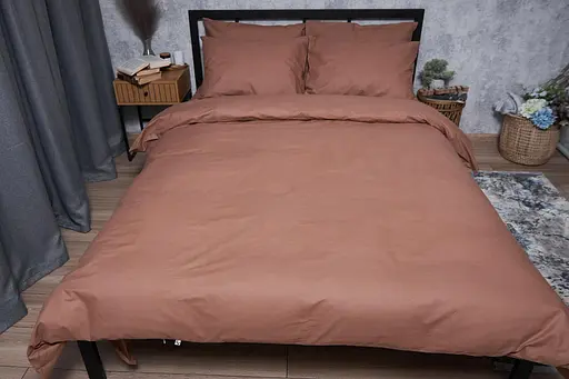 Комплект постільної білизни Moon&Star Бязь Gold Люкс Light Brown полуторний євро 160х220 наволочки 2х50х70 - фото 2