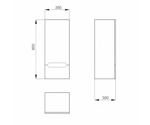 Напівпенал підвісний Sanwerk "Ера Air" 35 білий, лівий (MV0000423), Білий - фото 2