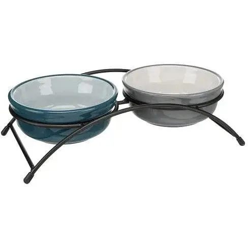 Миски Trixie Eat on Feet для собак двойные с металлической подставкой керамические 13 см 2х250 мл