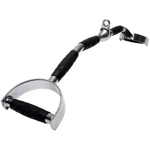 Ручка для верхньої тяги York Fitness 86см з паралельним хватом вигнута з гумовими рукоятками, хром - фото 2