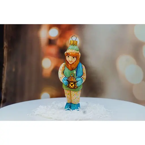 Ялинкова прикраса Різдвяні історії Ельф з ліхтарем скло (4820001045123) - фото 5