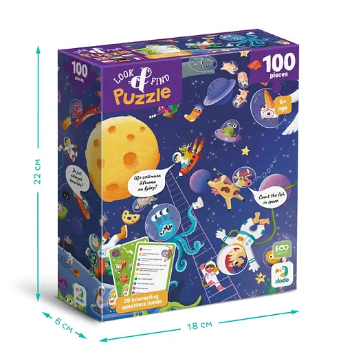Дитячий пазл Шукай та знаходь "Шалений космос" DoDo Toys 300668, 100 елементів - фото 6