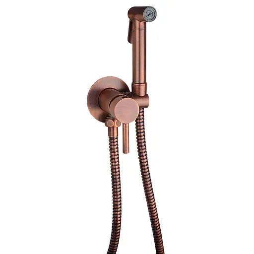 Набір гігієнічного душу Paffoni Tweet Round Mix зі змішувачем та шлангом (колір - Brushed Copper) ZDUP 110 RMSP - фото 1